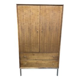 Room & Board Delano Walnut Armoire + Steel Base