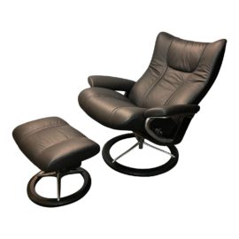 New Ekornes Stressless Wing Recliner + Ottoman, Large Size. Original Price: $3,100