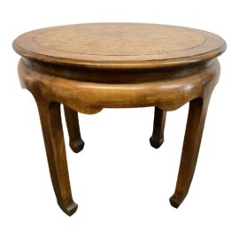 Mid 20th Century Burlwood Chinoiserie Side Table