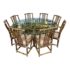 McGuire Furniture Glass + Bamboo Dining Room Table Set