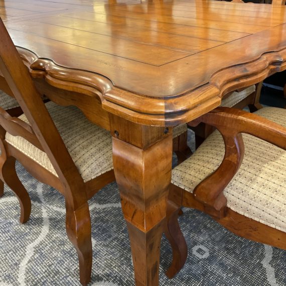 century-furniture-gathering-extension-table-six-ladderback-dining-chairs-set-0554