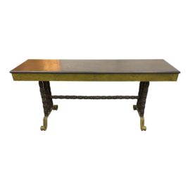 Late 20th Century Green + Black Low Console Table