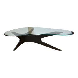 Scandinavian Designs Sculptural Glass Coffee Table. Original Price: $550