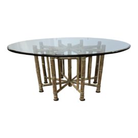 McGuire Furniture Glass + Bamboo Dining Room Table