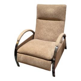 George Mulhauser for D.I.A. Microsuede + Bronze Modern Recliner