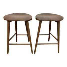 Room & Board Bay Walnut Counter Stools, a Pair. Original Price: $958