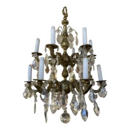 Early 20th Century Pendeloque Crystal Chandelier