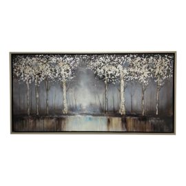 Z Gallerie Silver Leaf Forest Framed Printed Canvas