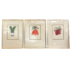 Original Artwork  - Set Of Three Embossed Prints Of Vegetables