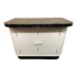 Mid 20th Century Custom Marble Top White Rattan Bar Cabinet