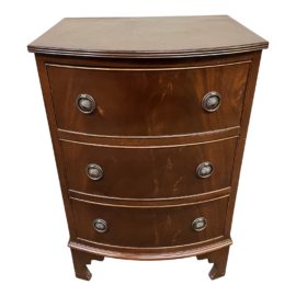 Early 20th Century Petite Flame Mahogany Three-Drawer Dresser. Original Price: $650