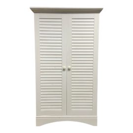 Distressed Shabby Chic Open Storage Armoire