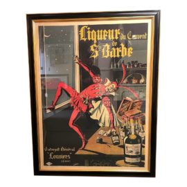 Vintage L. Conchon French "Liqueur Du Couvent of Ste Barbe" Poster
