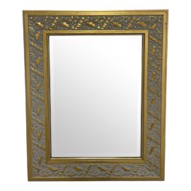 Traditional Gold Leaf Wood Botanical Motif Mirror