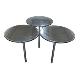Late 20th Century Italian Polished Chrome Swivel Side Table