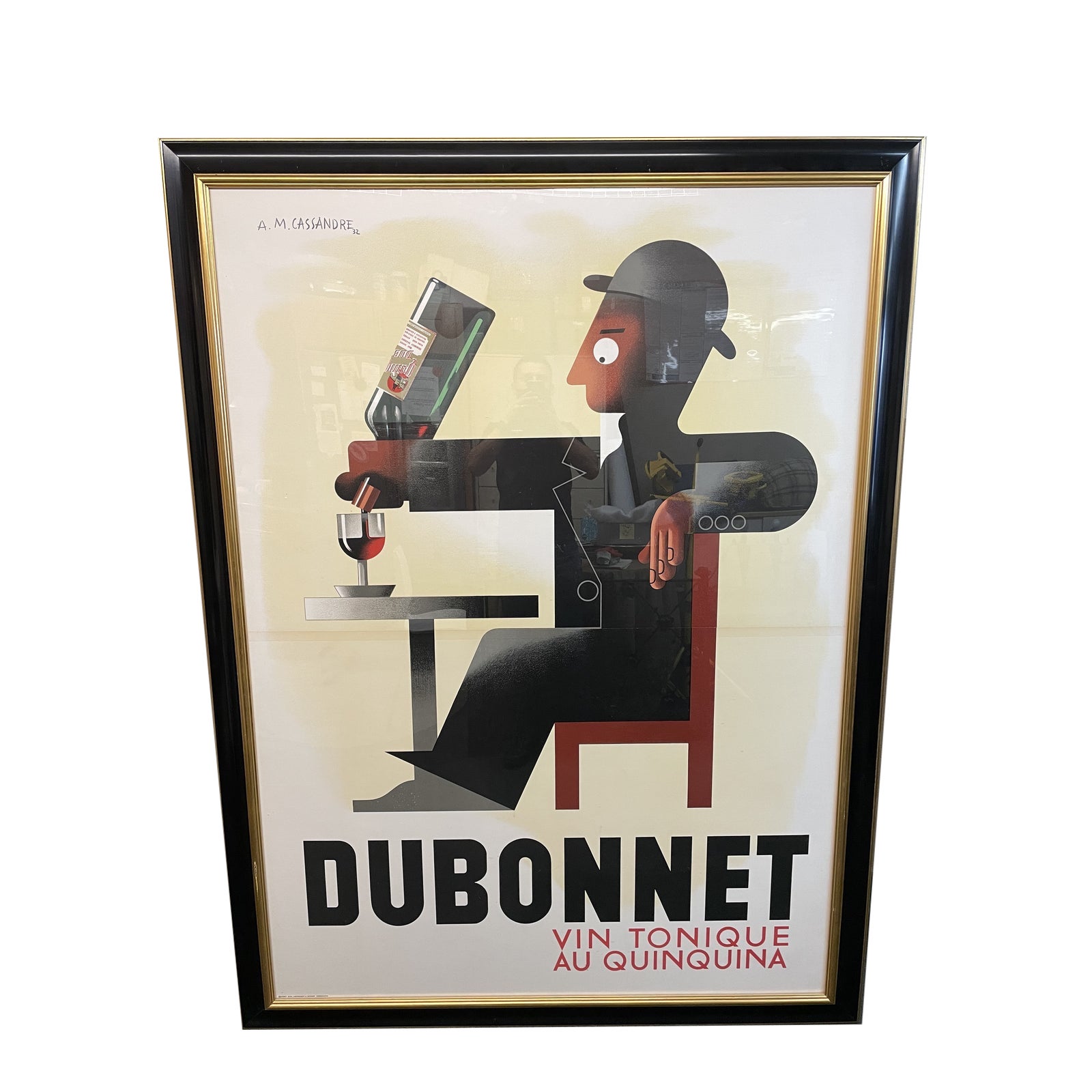 1951 Adolph Mouron Cassandre Framed Poster for Dubonnet - Design 