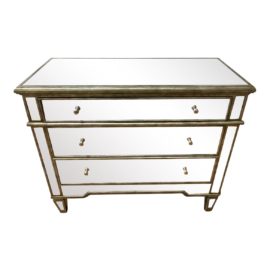 Best Master Furniture Mirrored Three Drawer Accent Chest. Original Price: $1,200