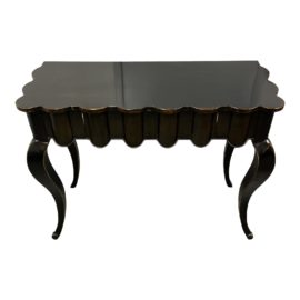 William Sonoma Home Black Lacquered Curved Console