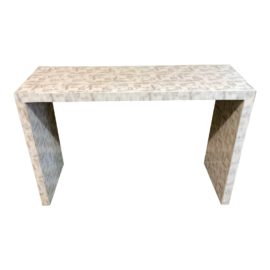 Horchow Contemporary Inlay Cream Console Table