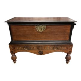 Sri Lankan Ship's Wood Inlay Chest