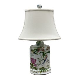 Late 20th Century Traditional Floral Ceramic Table Lamp