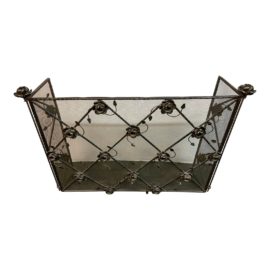 Jan Barboglio Chocolate Rosa Three Panel Fire Screen. Original Price: $1,995
