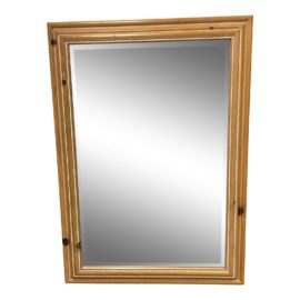 Late 20th Century Shabby Chic Pine Framed Mirror