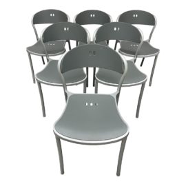 Circa 1990's Arper Furniture Gianantonio Perin & Giorgio TopanPamplona Stackable Side Chairs - Set of 6