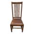 Late 20th Century Mission Style Solid Oak + Leather Side Chair