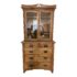 Mid 20th Century Shabby Chic Queen Anne Style Oak + Glass Hutch