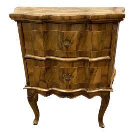 French Provincial Burlwood + Inlay Two Drawer Commode