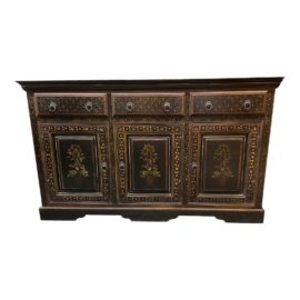 Circa 2005 Hand Painted Solid Wood Sideboard