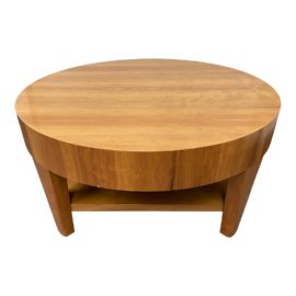Contemporary Round Wood Veneer Coffee Table
