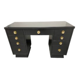 20th Century Grey + Writing Brass Desk. Original Price: $1,500