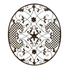 Rustic Floral Wrought Iron Wall Decoration
