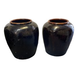 Extra Large Ceramic Pots, a Pair