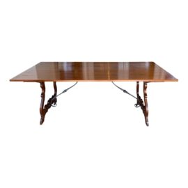 French Country Antique Style Trestle Dining Table