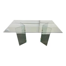 Late 20th Century Pace Collection Leon + Irving Rosen Style Glass Dining Table