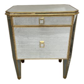 Hollywood Glam Mercury Finished Mirrored Side Table