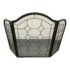Victorian Three Panel Iron + Glass Fireplace Screen