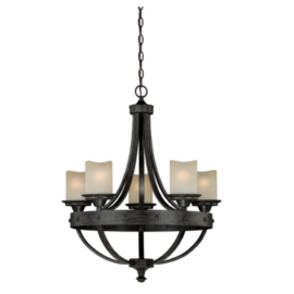 Vaxcel Lighting Halifax 5-Light Black Walnut Chandelier. Original Price: $468
