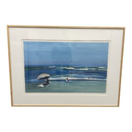 1986 Gregory Kondos "Nice Day" Signed Artwork Custom Framed