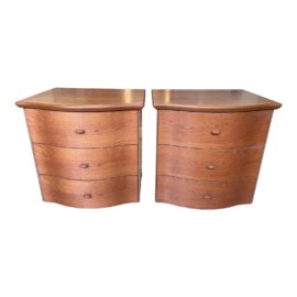 Scandinavian Designs Italian Cherry Nightstands - a Pair