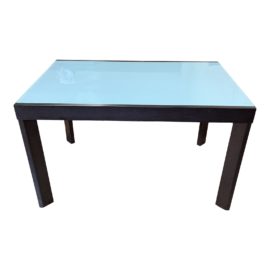 Contemporary Italian Glass Top Extension Table