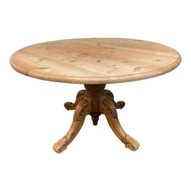 Antique Reproduction Round Pedestal Pine Dining Table
