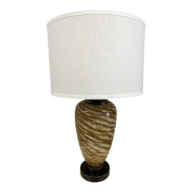 Contemporary Mocha Swirl Glass Table Lamp