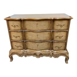 Charles Pollack Napoli Gilt Edged 3 Drawer Chest. Original Price: $10,202
