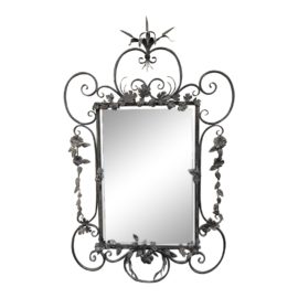 LaBarge Elaborately Decorated Iron Wall Mirror