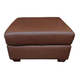 American Leather Savoy Teak Leather Ottoman
