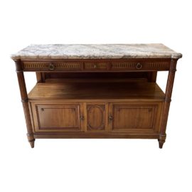 Early 20th Century Neoclassical Wood + Marble Sideboard. Original Price: $2,500